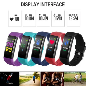 

Health Bracelet Heart Rate Blood Pressure Smart Band Fitness Tracker Smartband Wristband Activity Tracker with Colorful UI