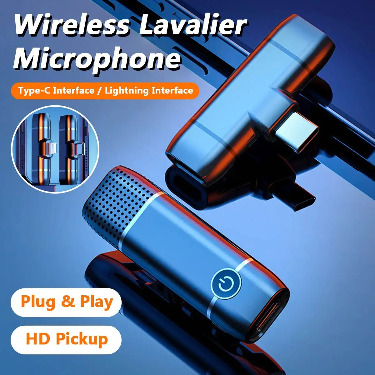 Wireless Mini Lavalier Microphone 2.4g Lightning Cellphone mic for iPhone PC Microphone for Computer Lapel Clip Professional Mic 