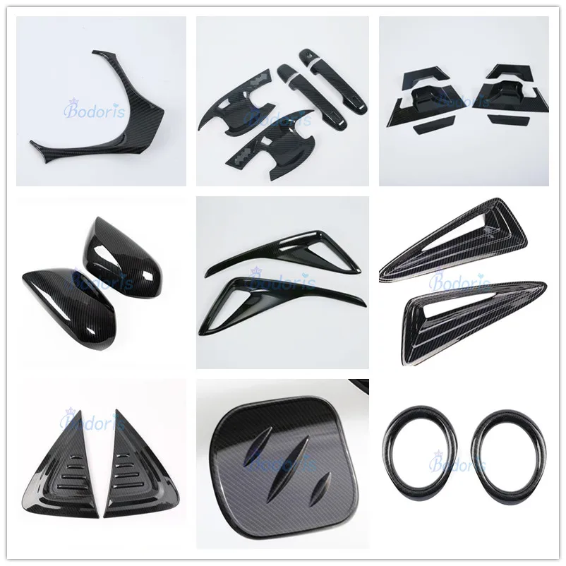 

For Toyota C-HR CHR C HR 2016 2017 2018 Carbon Fiber Fog Light Lamp Handle Side Wing Rear View Cover Car Styling Accessories