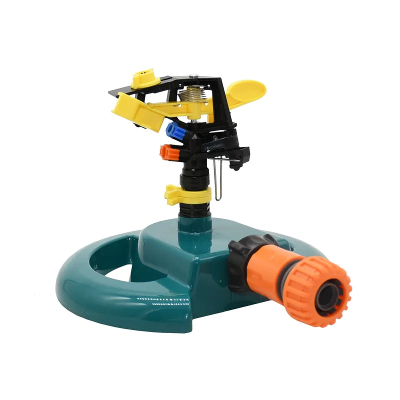 

Garden lawn rotating sprinkler with support adjustable Rocker sprinkler double nozzles 360 degrees garden watering system 1set