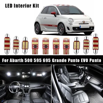 

White Canbus LED Bulbs interior Reading Dome Map Cargo Light Kit for Abarth 500 595 695 500C 595C 695C Grande Punto EVO Punto