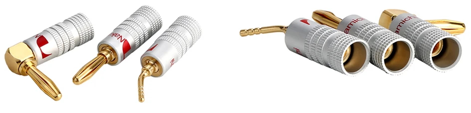 2pcs-4mm Banana Connector Gold-Plated For Video Speaker Adapter Audio Banana Plugs Wire Cable Connectors Binding Post2004