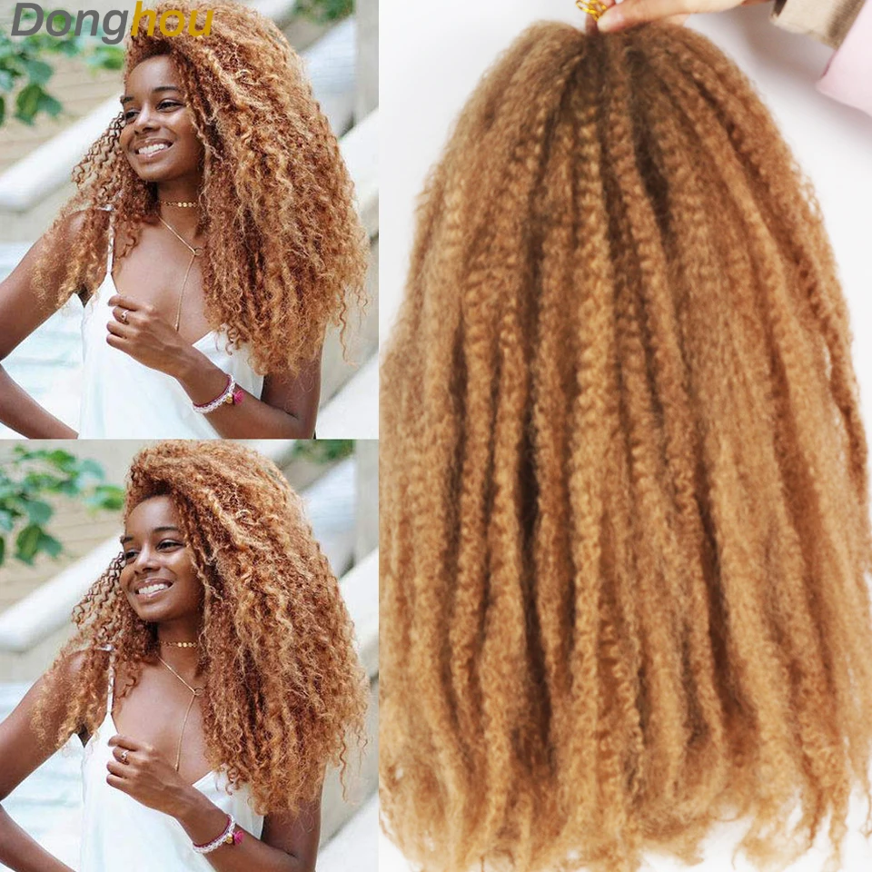 Marley Hair Faux Locs 18inch 100g Soft Afro Kinky Crochet Hair 27 30 33 350 613 Bug 15Colors Ombre Cuban Twist Marley Braid Hair