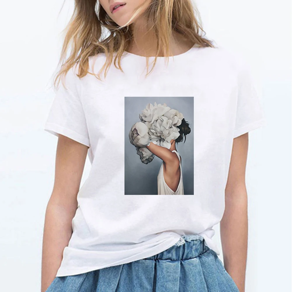 

Trendy Loose Casual Hipster Harajuku T Shirts Women Plus Size Oversize Fashion Girl Flower Printing Aesthetic Clothes