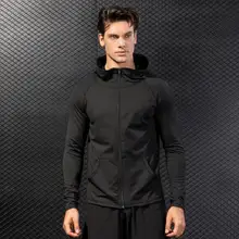 Зимняя спортивная куртка с капюшоном, мужская спортивная одежда для фитнеса, плотная Спортивная худи для футбола, быстросохнущая дышащая кофта для бега