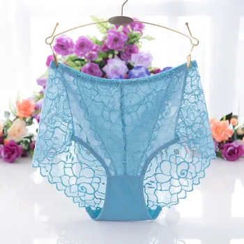 

Lace Women's Panties High Waist Breathable Sexy Seamless hollow solid color ropa interior femenina hollow solid color