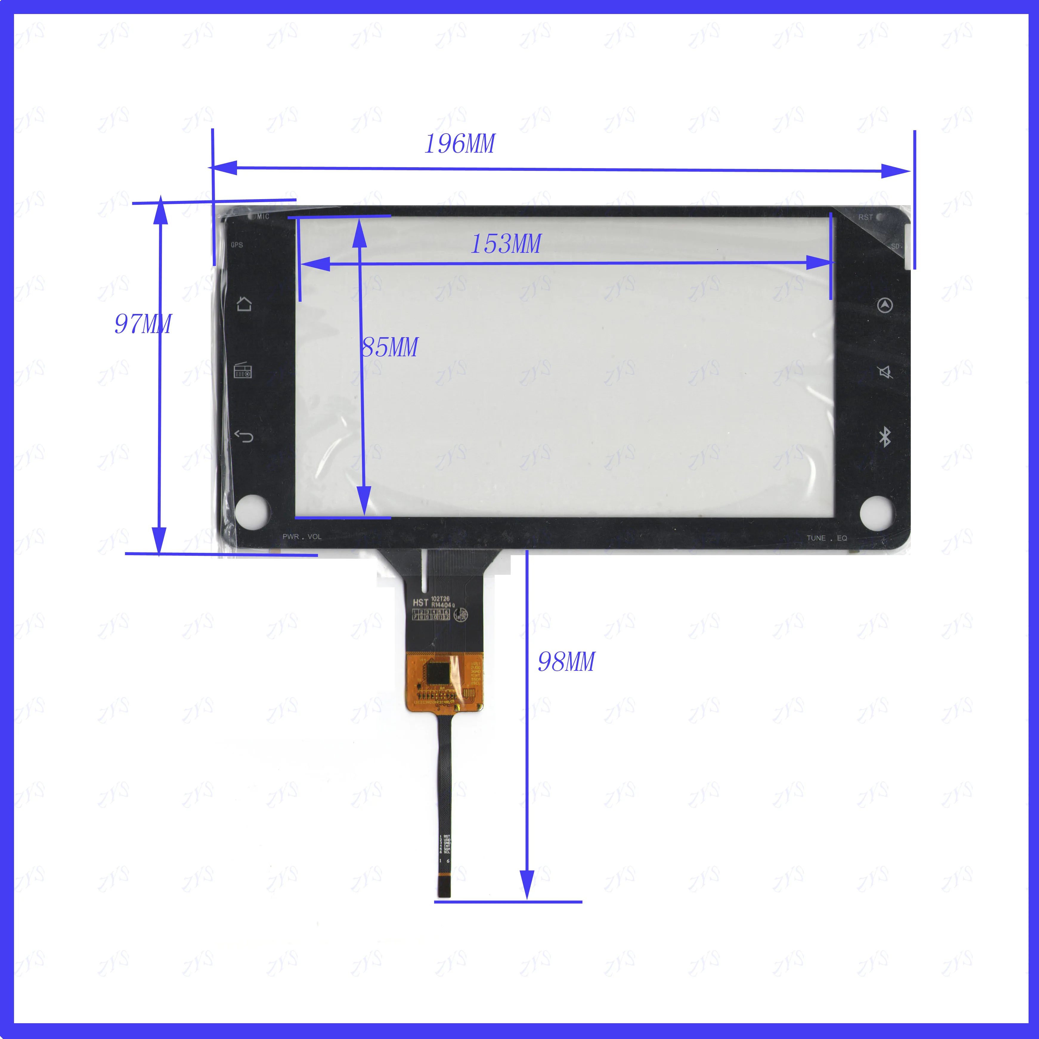 Zhiyusun Hst102t26 R14404 Esta é Compatível com Tela Capacitiva de Polegadas para Carro com Gps 196 mm 97 mm e Vidro com Sensor de Toque