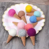 Newborn Felt Ice Cream Props Tiny Baby Girl Boy Photo Shoot Handmade Felt Photography Props Accessories 1