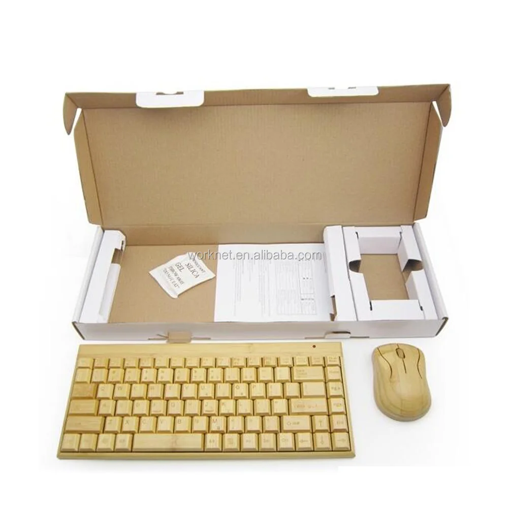 101 стиль небольшой размер бамбуковая деревянная беспроводная клавиатура и мышь набор для рекламного подарка