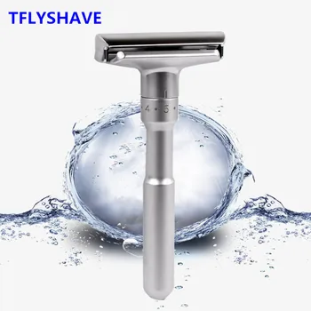 

Adjustable Safety Razor Double Edge Classic Mens Shaving Aggressive 1-6 File Hair Removal Shaver with 5 Blades MINGSHI2000S