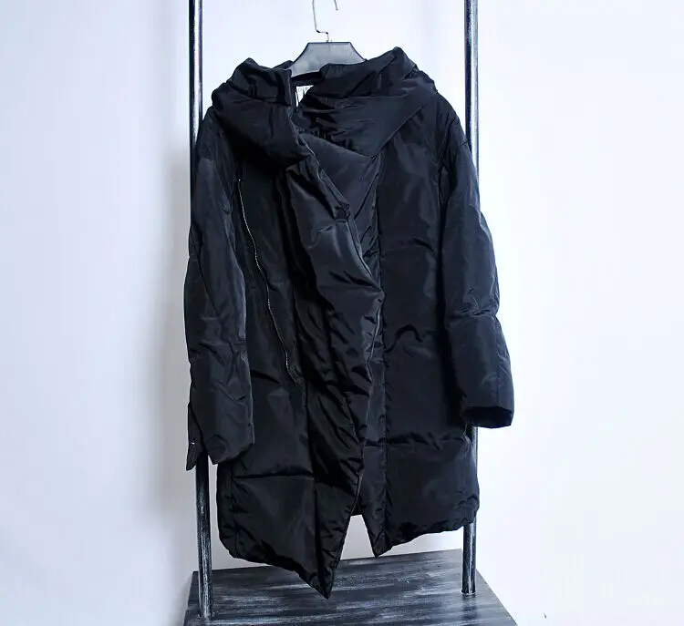 Черный Owen seak Men Parkers Down Jackets Gothic Style Men's Clothing Trench Winter Women Dust Coats Windbreaker Black Down Jackets - Цвет: Черный