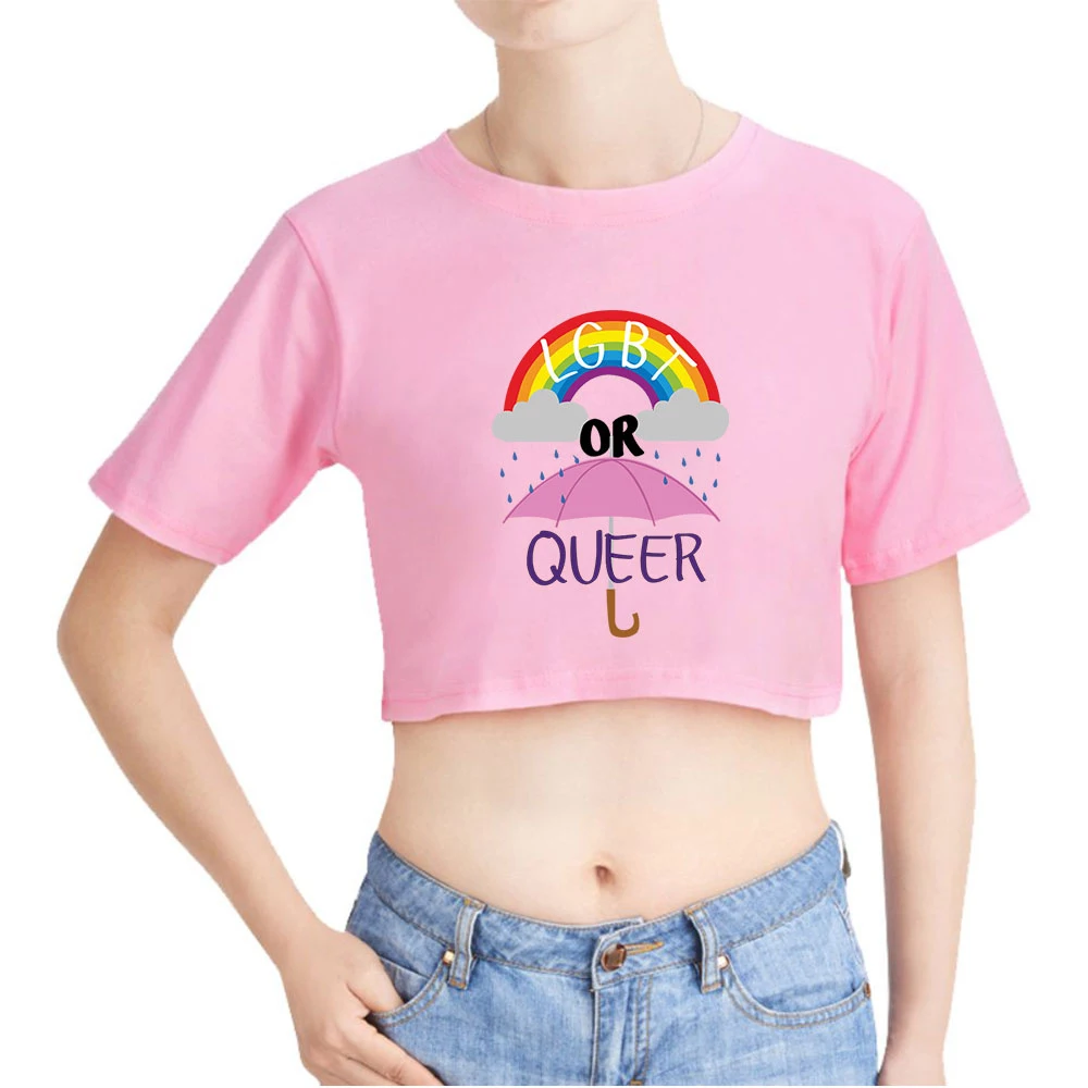 LGBT print T-shirt Queer T-shirt Women Crop Tops Summer lgbt Short Sleeve Korean tops ins tide Streetwear Girls T Shirt - AliExpress