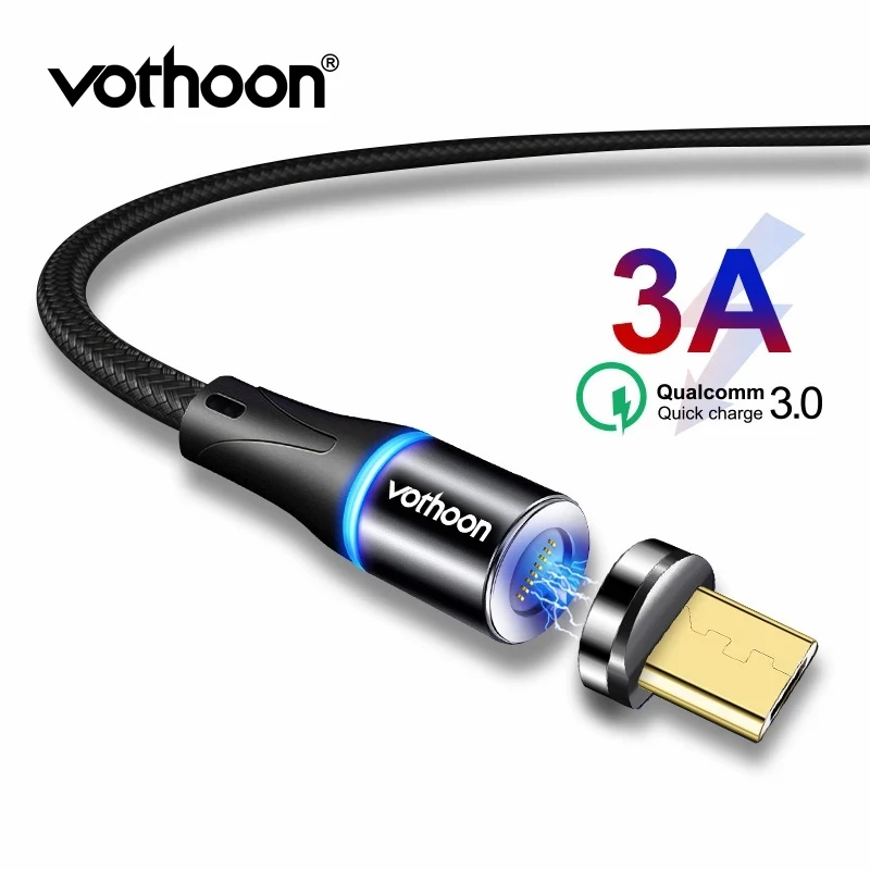 

Vothoon Micro USB Cable 3A magnetic Fast Charge USB Data Cable for Samsung Xiaomi Huawei Android Mobile Phone USB Charging Cord