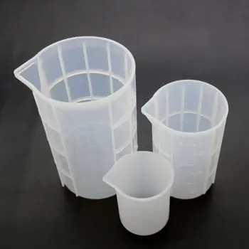 

3Pcs 100ml 350ml 750ml Flexible Silicone Large Measuring Cups Mixing Cups Baking Tools Resin Casting Jewelry Tools Kit