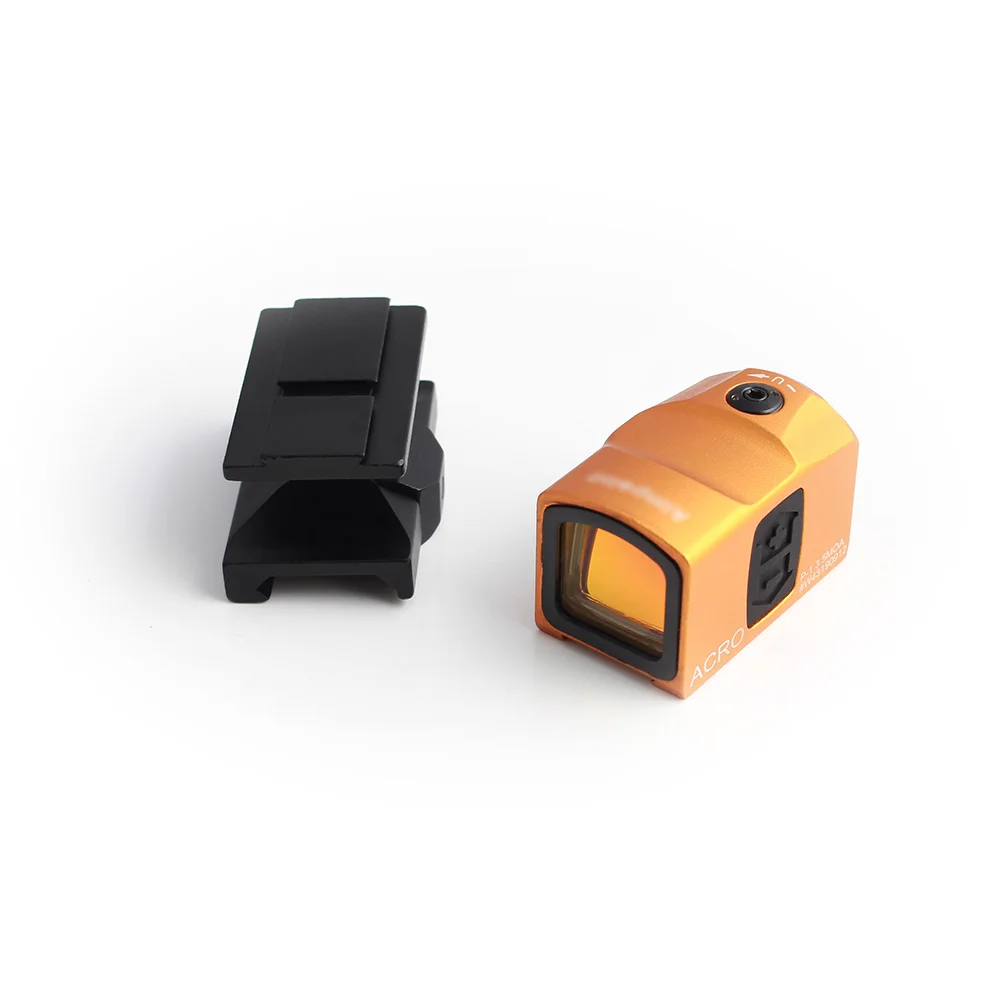 orange with mount Aim Acro P1 Red Dot Reflex Sight RMR голографический прицел охотничий Оптический для пистолета или 20 мм рельсы - Цвет: orange with mount