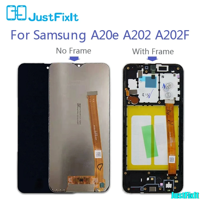 Для samsung Galaxy A20e A202 A202F A202DS ЖК-дисплей Дисплей кодирующий преобразователь сенсорного экрана в сборе A202 A202F/DS A20e Экран