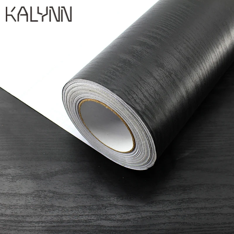 Wooden Wardrobe Adhesive Paper  Black Wallpaper Furniture - 0.4x2m Black  Furniture - Aliexpress