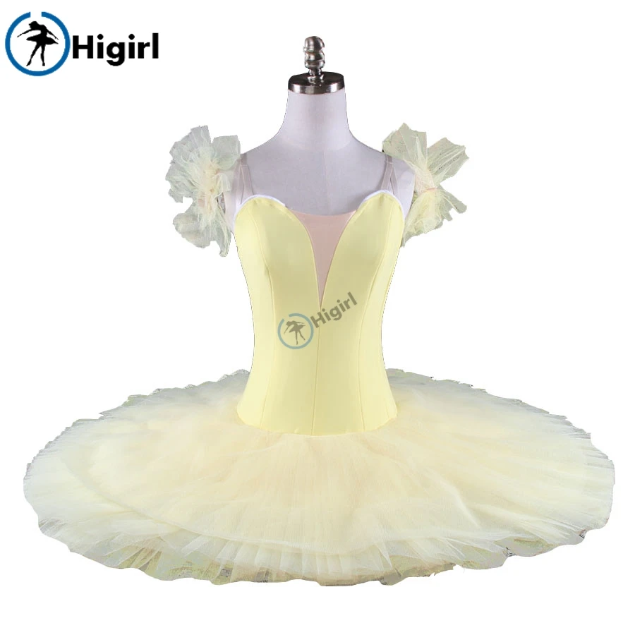 Girls Black Swan Professional Tutu Ballet Stage Costumes Women Ballerina Dance Tutu Performance Junior BT9111 - Цвет: Цвет: желтый