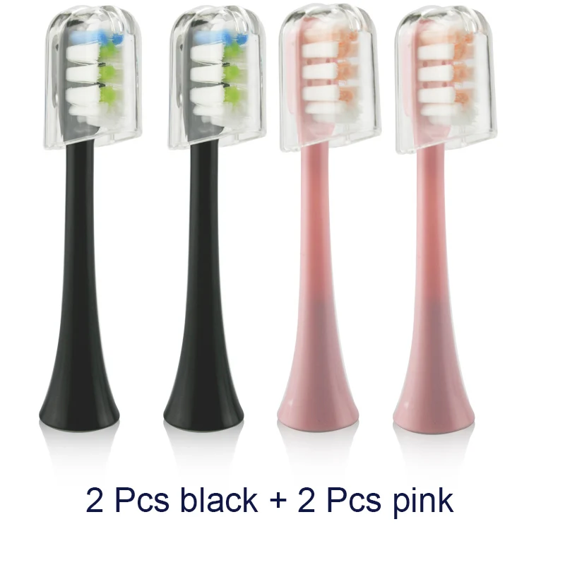 2 pink and 2 black Сменная головка щетки превосходной глубокой очистки мягкая щетина Dupont совместим с Xiaomi SOOCARE SOOCAS X3 2/4 штуки в комплекте - Цвет: 2 pink and 2 black
