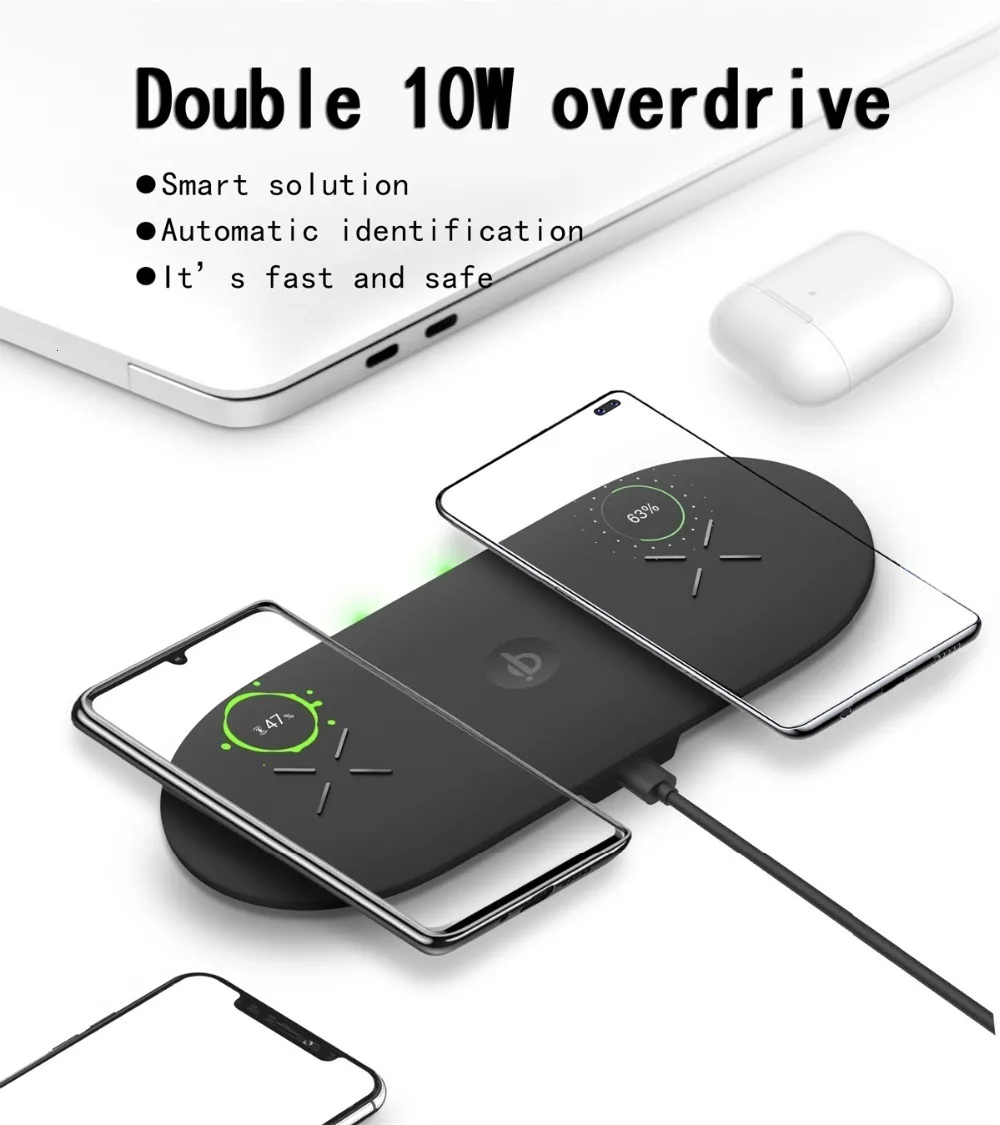 3 в 1 беспроводная зарядная площадка для Apple Watch AirPods 2 10 Вт быстрая Беспроводная зарядная док-станция Qi для iPhone samsung Xiaomi
