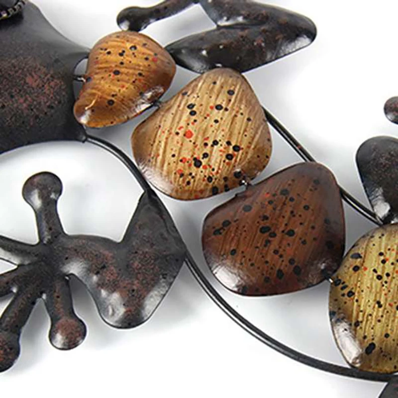 2Pcs Home Decor Metal Gecko Wall for Garden Decoration Outdoor Statues Accessories Sculptures and Animals Jardin
