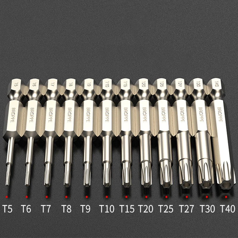 S2 합금강 Torx 스크루드라이버 비트 도구 세트, 1/4 인치 육각 Torx 소켓 세트, 핸들 도구, 전기 스크류 드라이버 세트, 10 개, 12 개