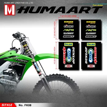 

HUMAART Upper Middle Fork Tube Wraps Decals Vinyl Stickers for Kawasaki Honda Suzuki Husqvarna Husaberg Dirt Bikes Black