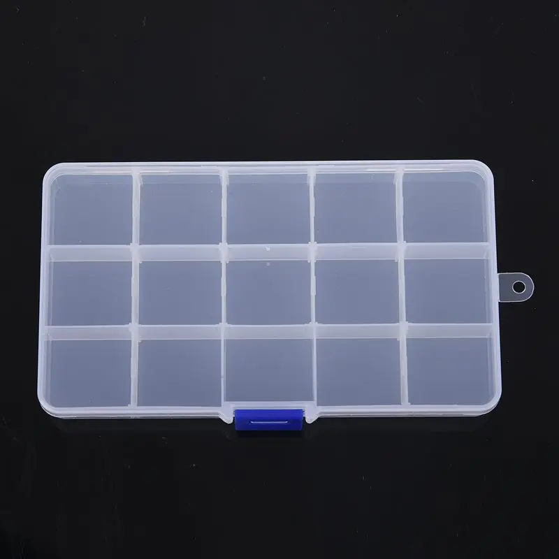 BMDT-Guitar Pick Jewelry Fishing bait Case Storage Box Container 15 Grid
