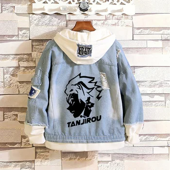 

Demon Slayer Kimetsu no Yaiba Tanjirou Nezuko Zenitsu Tomioka Giyuu Cosplay Hoodie Costume Anime cowboy Jacket Coat for Hallowee