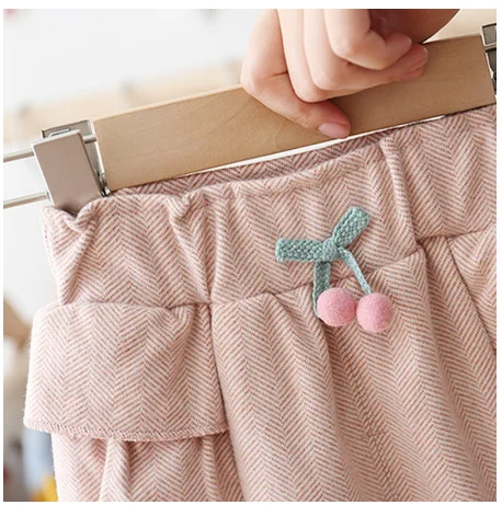 Fashion Autumn Baby Girls Kids Pants Cherry Ruffles Casual Trousers Infants Children Clothes Princess Long Pant