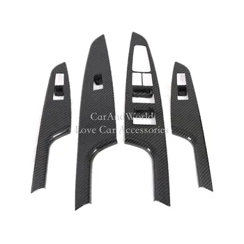 

For 2015-2019 Hyundai Tucson Door Window Switch Cover Interior Armrest Glass Lift Button Panel Trim Carbon Fibre Car Accessories