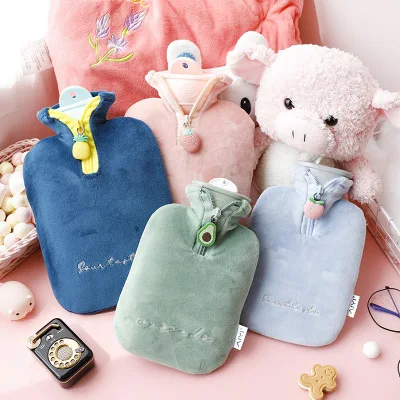 

500ML-1000ML Hot Water Bottle Cute Cartoon Portable Cold-proof Fleece Bag For Women Hand Warm Water Bottle Safe Explosion-proof