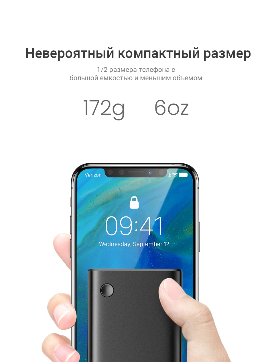 DIVI 10000 мАч, мини внешний аккумулятор, портативное зарядное устройство типа C, 3 А, быстрая зарядка для iPhone, Xiaomi Mi 9, внешний аккумулятор, зарядное устройство