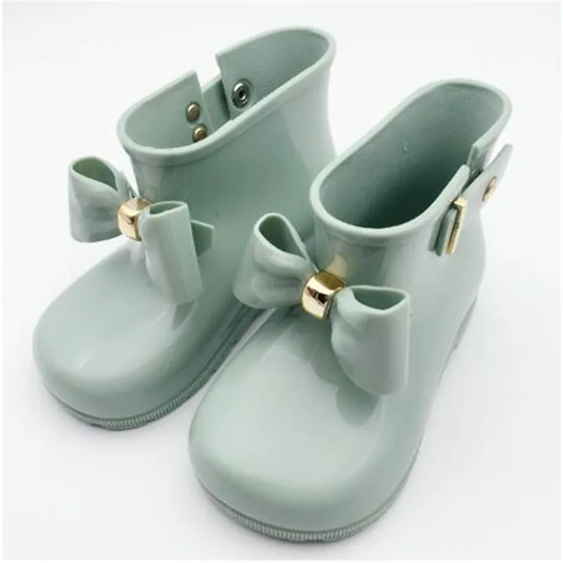 picture-1 Mini Melissa/непромокаемые резиновые сапоги для девочек с бантиком; Новинка года; прозрачные сандалии Melissa для девочек; Нескользящие Детские дождевые ботинки; Водонепроницаемая детская водонепроницаемая обувь - Цвет: picture-1