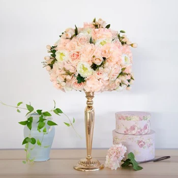 

Customize 35cm artificial rose wedding table decor flower ball centerpieces backdrop decor party table floral road lead flower