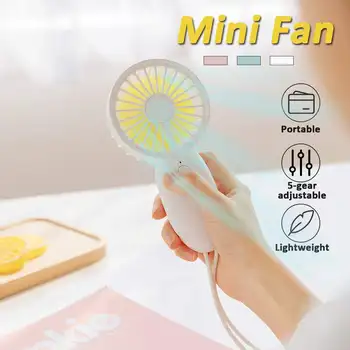 

5-Speeds Fans Usb Charge Mini Fans ventilator portatil Student Outdoors Bring Sika Portable Holding Small Fan DC Mini Air Cooler