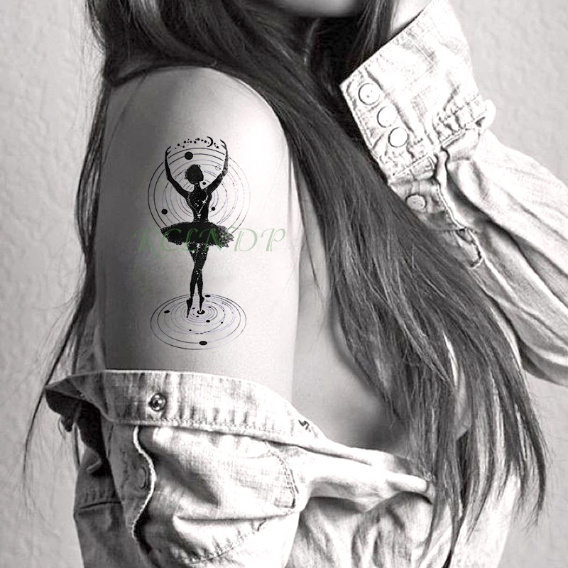 Waterproof Temporary Tattoo Sticker Elegant Dance Lady Mirror Tatto Flash Tatoo Fake Tattoos For Girl Men Women Temporary Tattoos Aliexpress