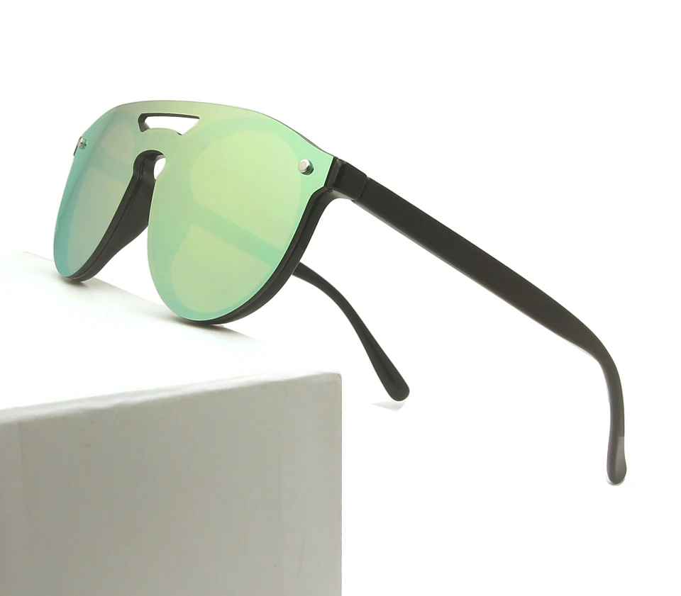 sun glass green Новые стильные круглые мужские Солнцезащитные очки женские фирменные очки для вождения очки с зеркальным покрытием солнцезащитные очки для мужчин тренд мужские очки Gafas - Цвет линз: sun glass green