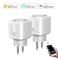 Wifi inteligente interruptor 15a tomada de energia tomada de parede plugue da ue siri voz trabalho controle remoto com apple homekit/alexa/google casa kit