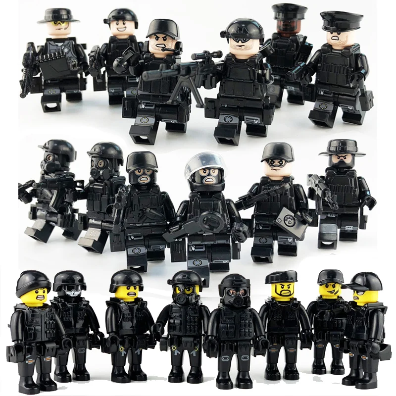 1pc Militärische Spezielle SWAT Polizei Armee Building Bricks Figuren Spielzeug 