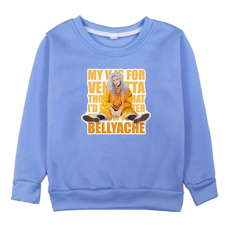 Hoodies 12 Г. Billie Eilish/толстовки с капюшоном для маленьких девочек и мальчиков, костюм топы с длинными рукавами, осенняя хлопковая футболка, свитшоты одежда для малышей, унисекс - Цвет: Hoodies 12