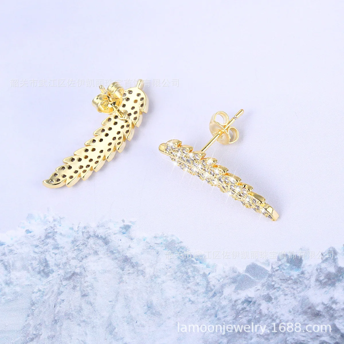 Simple Earring for Women Wedding Party 925 Silver Color Clip Earring Zircon Diamond Jewelry Leaves Earrings for Girls Gifts