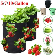Outdoor Garden Planting Bag Strawberry Vertical Flower Herbal Bag Root Breathable Vegetable Round Reusable Flower Pot