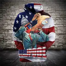 2019 Горячая новинка Толстовка индивидуальный дизайн 3D с принтом в виде американского флага пуловеры, толстовки, топы мужская одежда Прямая
