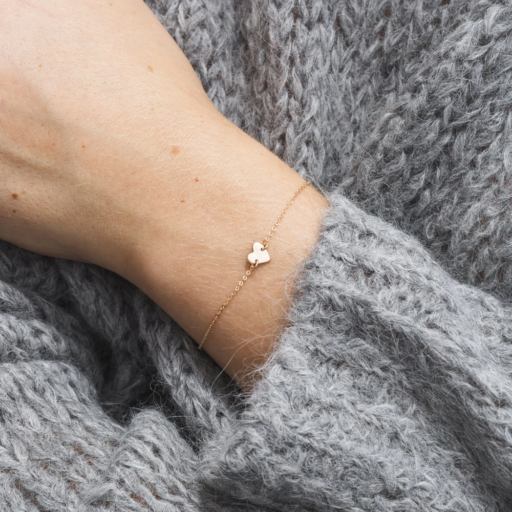 Новое поступление, Настраиваемые браслеты из нержавеющей стали с буквенным принтом в виде сердца, розовое золото, серебро, модные подарки для женщин, антиаллергенные