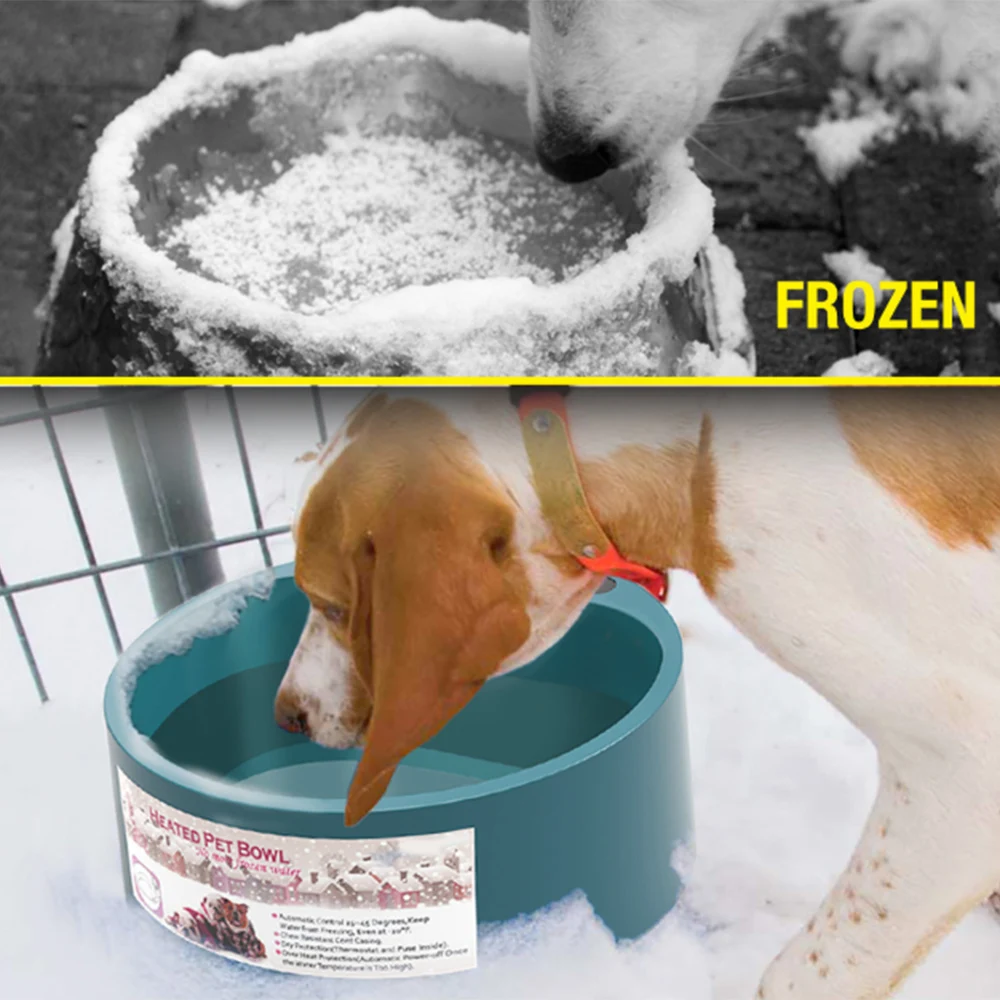 Зимняя миска для собак, корм для кошек с подогревом, клетка для кормления, чаша с постоянной температурой, Подогреваемая, изолированная сковорода, автоматическая миска для воды