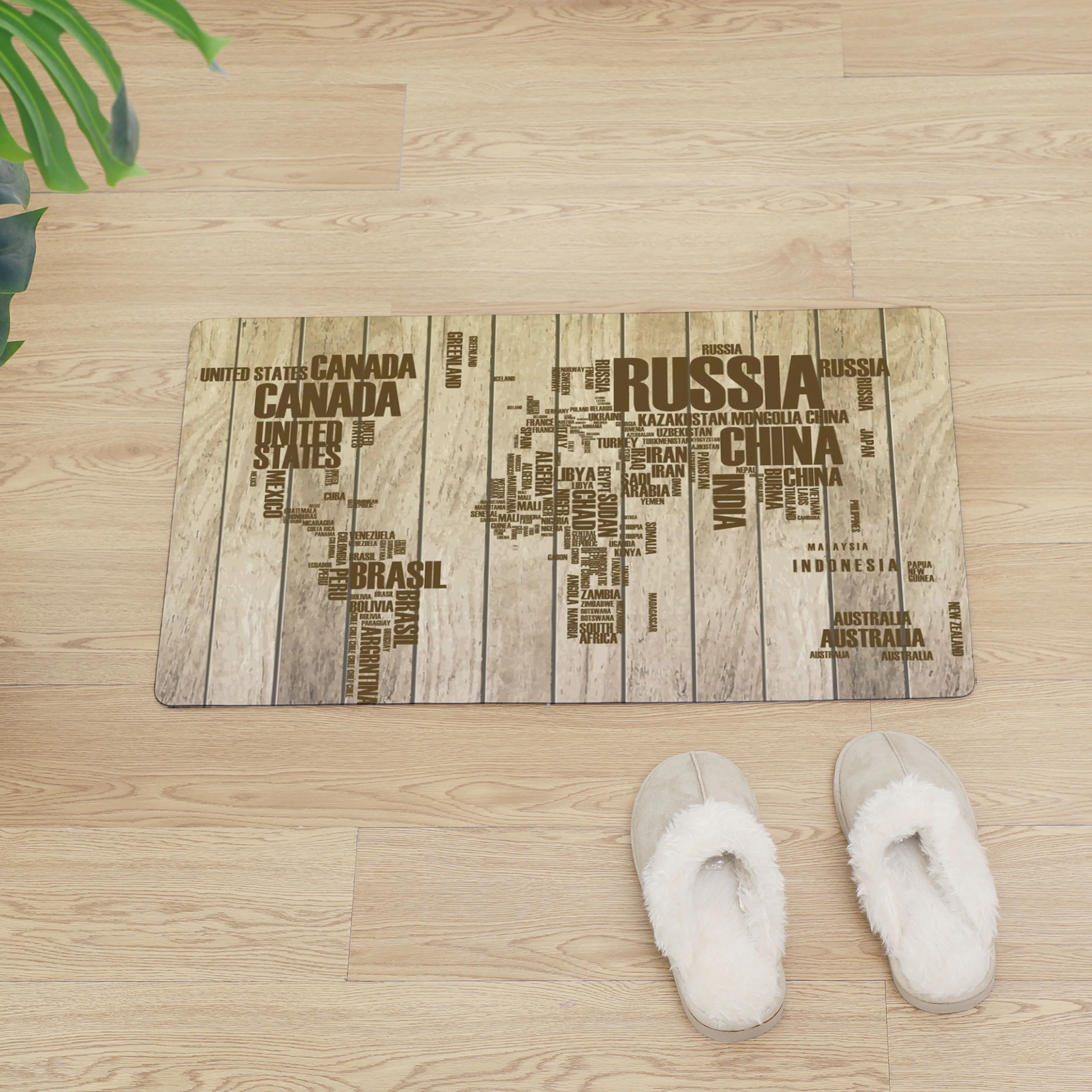 Wood Grain Map Entrance Doormat Kitchen Mat For Floor Door Mats
Non-slip Home Mat PVC Soft Waterproof Rug Welcome Carpet