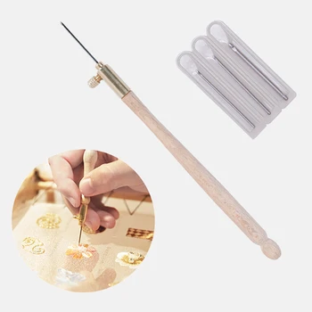 

3 In 1 Tambour Sewing Craft Crochet Embroidery Tambour Crochet Hook with 3 Needles French Crochet Embroidery Beading Hoop
