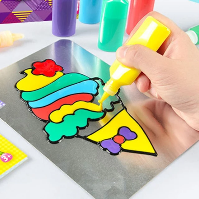 Kids DIY Drawing Toys Cartoon Glue Tempera Painting for Kindergarten  Educational Art Craft - AliExpress