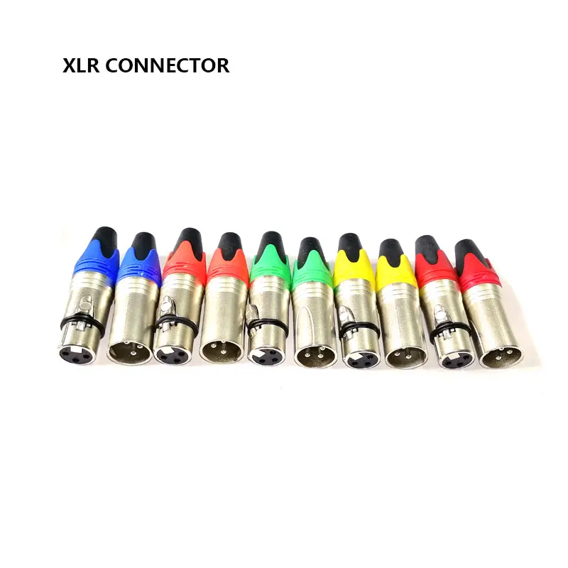 1set 3 Pin XLR Plug Jack Male / Female Microphone Connector MIC Adapter XLR Cable Termininal Audio Wire Connector 5 Colors